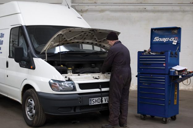 R A Commercials Andrew Taylor fixing a van R A Commercials Andrew Taylor fixing a van